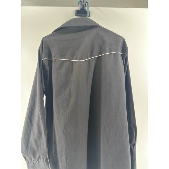 Plains Western Wear Black Pearl Snap Shirt Mens L Long Sleeve Cowboy Rodeo - Picture 6 of 6